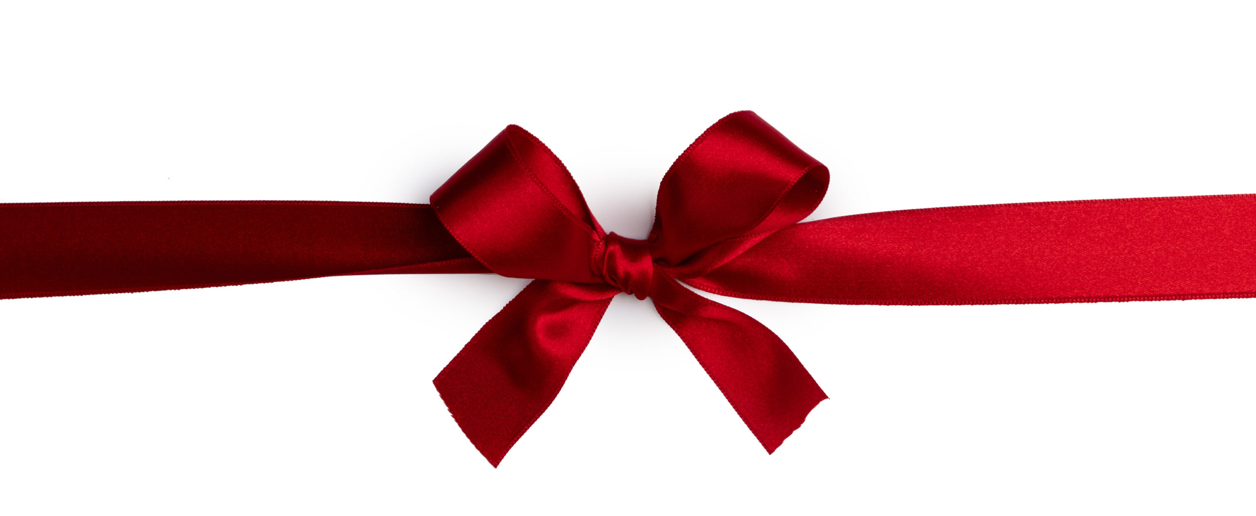 Red gift bow on white