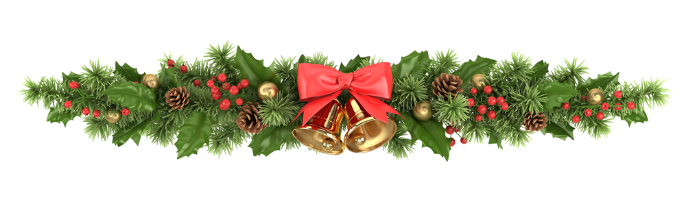 Decorative,Border,From,A,Christmas,Tree,Branches,,A,Holly,And